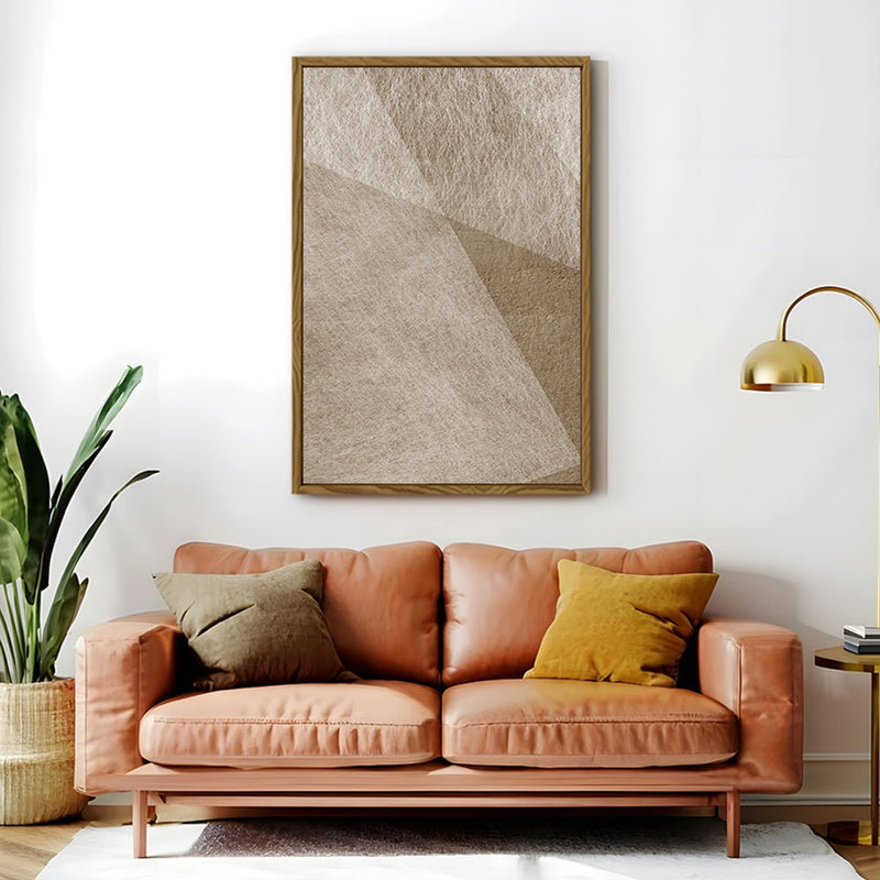 Canvas Wall Art Stretched Over Wooden Frame with Floating Frame and Golden Horse Abstract Painting CV4174 - Al Rugaib Furniture