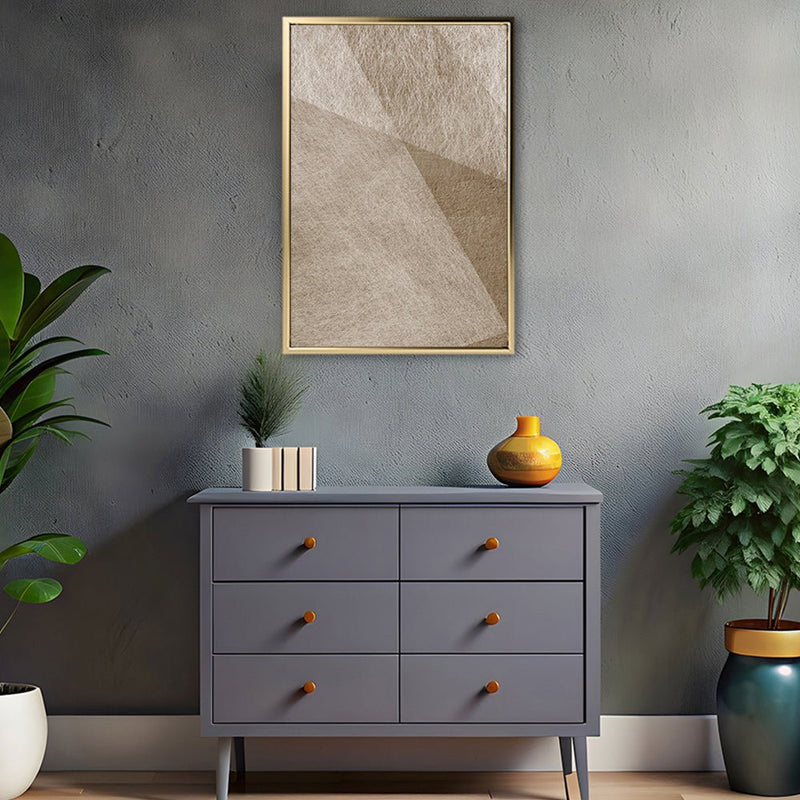 Canvas Wall Art Stretched Over Wooden Frame with Floating Frame and Golden Horse Abstract Painting CV4174 - Al Rugaib Furniture