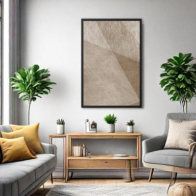 Canvas Wall Art Stretched Over Wooden Frame with Floating Frame and Golden Horse Abstract Painting CV4174 - Al Rugaib Furniture