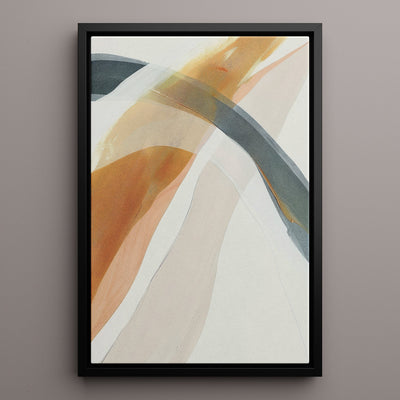 Canvas Wall Art Stretched Over Wooden Frame with Floating Frame and Golden Wave Abstract Painting CV4180 - Al Rugaib Furniture
