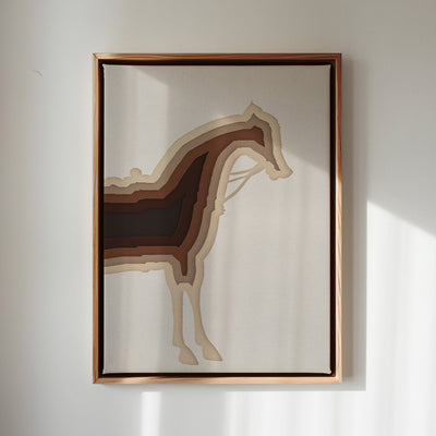 Canvas Wall Art Stretched Over Wooden Frame with Floating Frame and Horse Shadow Painting CV4186 - Al Rugaib Furniture