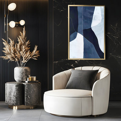 Canvas Wall Art Stretched Over Wooden Frame with Floating Frame and Ice Abstract Painting CV4187 - Al Rugaib Furniture