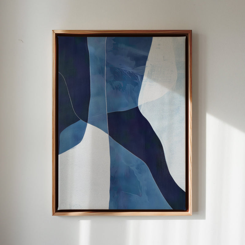 Canvas Wall Art Stretched Over Wooden Frame with Floating Frame and Ice Abstract Painting CV4187 - Al Rugaib Furniture