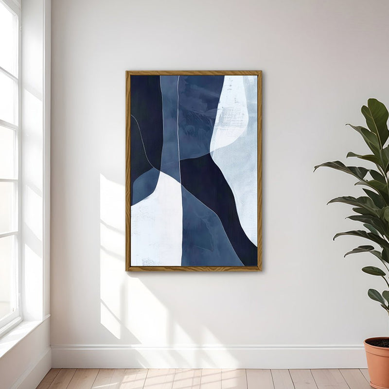 Canvas Wall Art Stretched Over Wooden Frame with Floating Frame and Ice Abstract Painting CV4187 - Al Rugaib Furniture