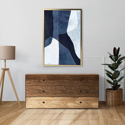 Canvas Wall Art Stretched Over Wooden Frame with Floating Frame and Ice Abstract Painting CV4187 - Al Rugaib Furniture