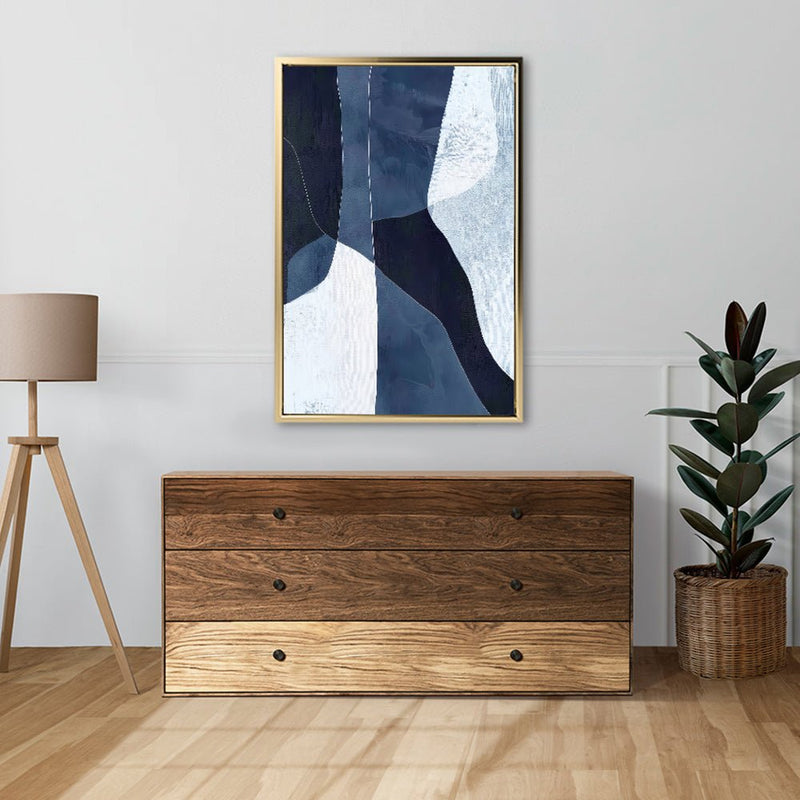 Canvas Wall Art Stretched Over Wooden Frame with Floating Frame and Ice Abstract Painting CV4187 - Al Rugaib Furniture