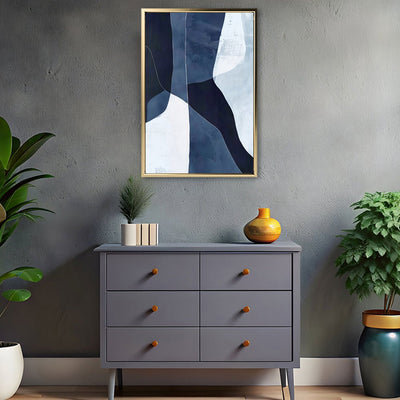 Canvas Wall Art Stretched Over Wooden Frame with Floating Frame and Ice Abstract Painting CV4187 - Al Rugaib Furniture