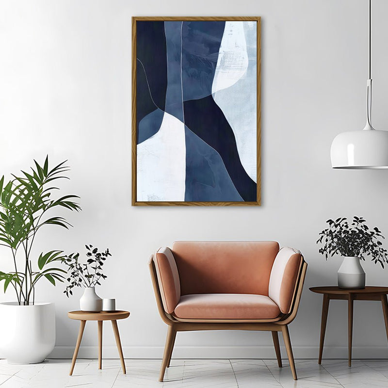 Canvas Wall Art Stretched Over Wooden Frame with Floating Frame and Ice Abstract Painting CV4187 - Al Rugaib Furniture