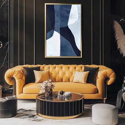 Canvas Wall Art Stretched Over Wooden Frame with Floating Frame and Ice Abstract Painting CV4187 - Al Rugaib Furniture