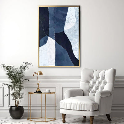 Canvas Wall Art Stretched Over Wooden Frame with Floating Frame and Ice Abstract Painting CV4187 - Al Rugaib Furniture