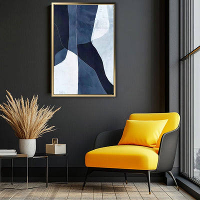 Canvas Wall Art Stretched Over Wooden Frame with Floating Frame and Ice Abstract Painting CV4187 - Al Rugaib Furniture