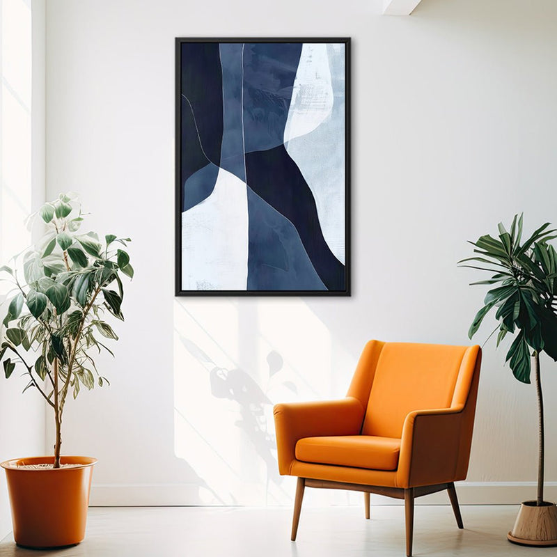 Canvas Wall Art Stretched Over Wooden Frame with Floating Frame and Ice Abstract Painting CV4187 - Al Rugaib Furniture