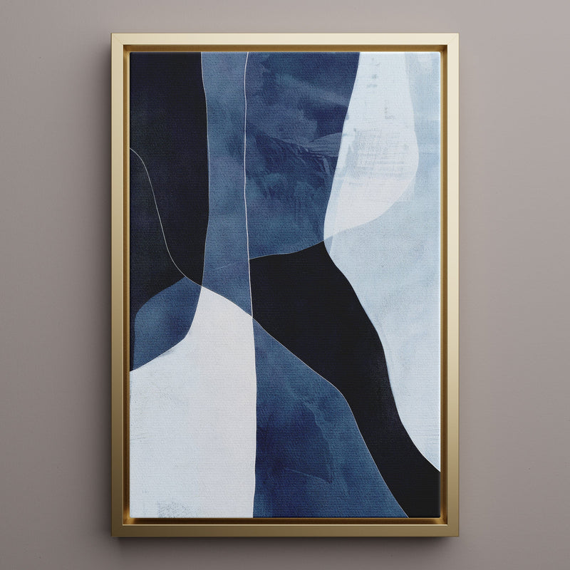 Canvas Wall Art Stretched Over Wooden Frame with Floating Frame and Ice Abstract Painting CV4187 - Al Rugaib Furniture