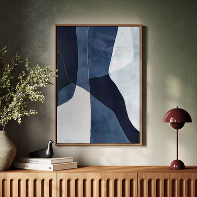 Canvas Wall Art Stretched Over Wooden Frame with Floating Frame and Ice Abstract Painting CV4187 - Al Rugaib Furniture