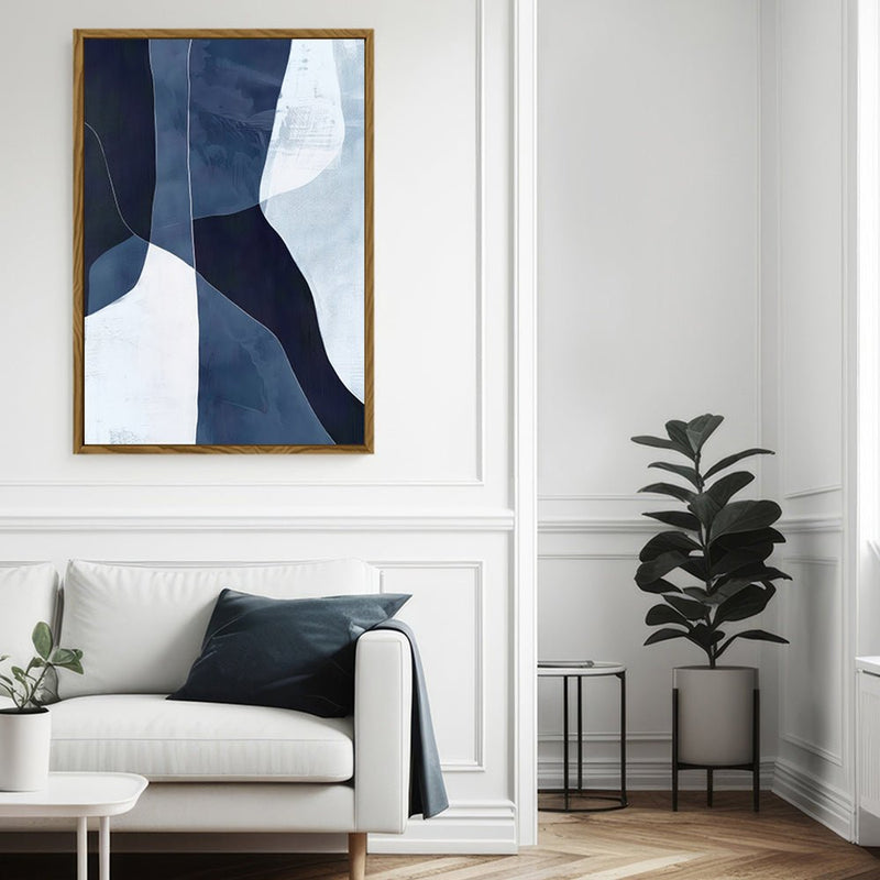 Canvas Wall Art Stretched Over Wooden Frame with Floating Frame and Ice Abstract Painting CV4187 - Al Rugaib Furniture