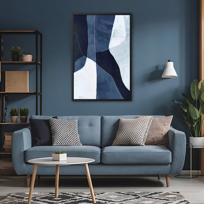 Canvas Wall Art Stretched Over Wooden Frame with Floating Frame and Ice Abstract Painting CV4187 - Al Rugaib Furniture