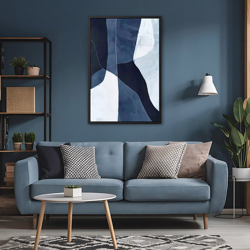 Canvas Wall Art Stretched Over Wooden Frame with Floating Frame and Ice Abstract Painting CV4187 - Al Rugaib Furniture