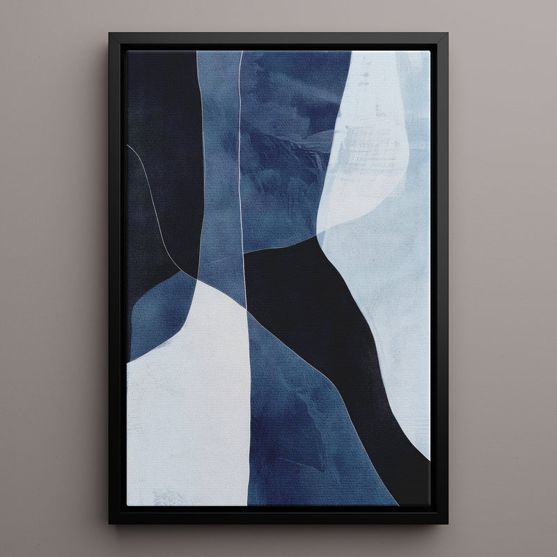 Canvas Wall Art Stretched Over Wooden Frame with Floating Frame and Ice Abstract Painting CV4187 - Al Rugaib Furniture