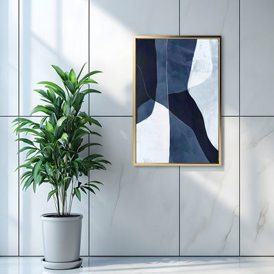 Canvas Wall Art Stretched Over Wooden Frame with Floating Frame and Ice Abstract Painting CV4187 - Al Rugaib Furniture