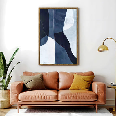 Canvas Wall Art Stretched Over Wooden Frame with Floating Frame and Ice Abstract Painting CV4187 - Al Rugaib Furniture