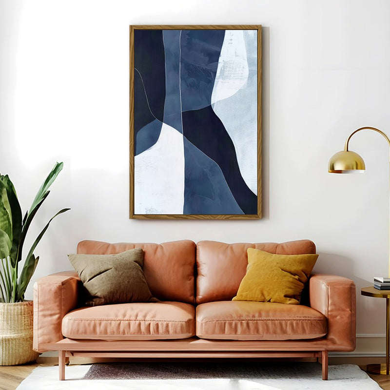 Canvas Wall Art Stretched Over Wooden Frame with Floating Frame and Ice Abstract Painting CV4187 - Al Rugaib Furniture