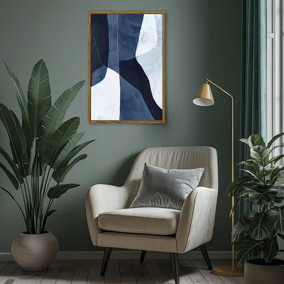 Canvas Wall Art Stretched Over Wooden Frame with Floating Frame and Ice Abstract Painting CV4187 - Al Rugaib Furniture