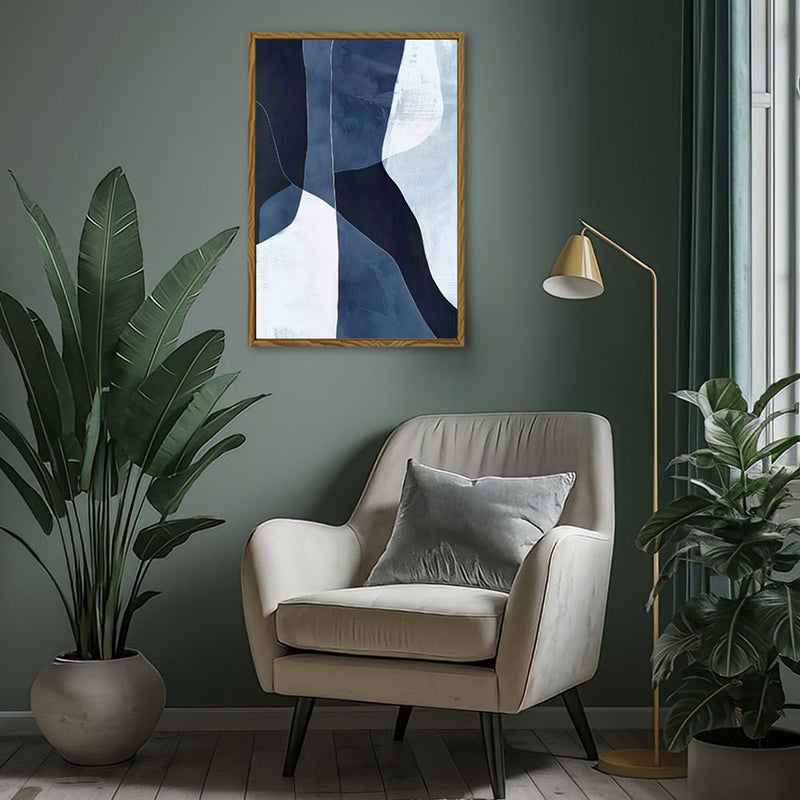 Canvas Wall Art Stretched Over Wooden Frame with Floating Frame and Ice Abstract Painting CV4187 - Al Rugaib Furniture