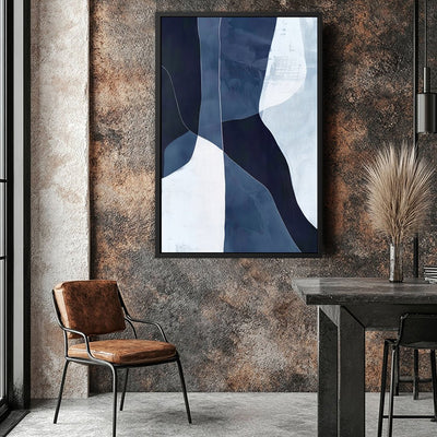 Canvas Wall Art Stretched Over Wooden Frame with Floating Frame and Ice Abstract Painting CV4187 - Al Rugaib Furniture