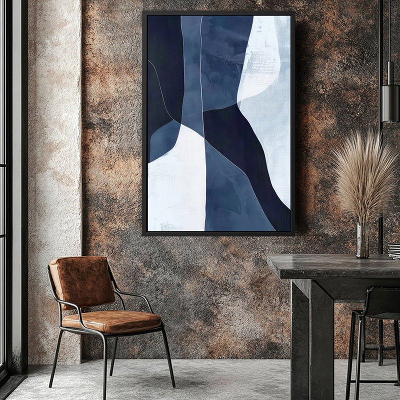 Canvas Wall Art Stretched Over Wooden Frame with Floating Frame and Ice Abstract Painting CV4187 - Al Rugaib Furniture