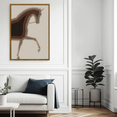 Canvas Wall Art Stretched Over Wooden Frame with Floating Frame and Knight Horse Painting CV4188 - Al Rugaib Furniture
