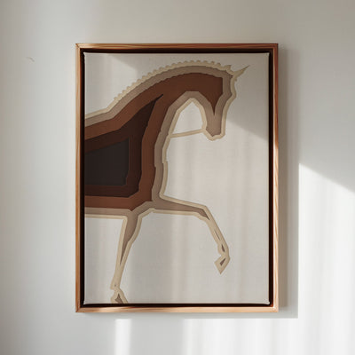 Canvas Wall Art Stretched Over Wooden Frame with Floating Frame and Knight Horse Painting CV4188 - Al Rugaib Furniture