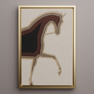 Canvas Wall Art Stretched Over Wooden Frame with Floating Frame and Knight Horse Painting CV4188 - Al Rugaib Furniture
