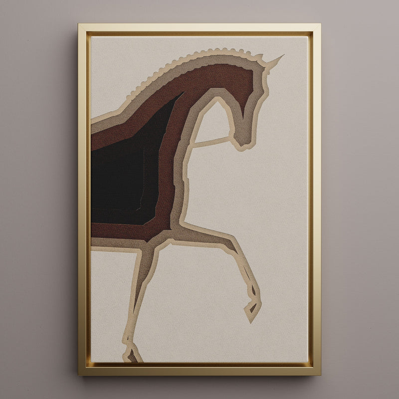 Canvas Wall Art Stretched Over Wooden Frame with Floating Frame and Knight Horse Painting CV4188 - Al Rugaib Furniture