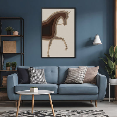 Canvas Wall Art Stretched Over Wooden Frame with Floating Frame and Knight Horse Painting CV4188 - Al Rugaib Furniture