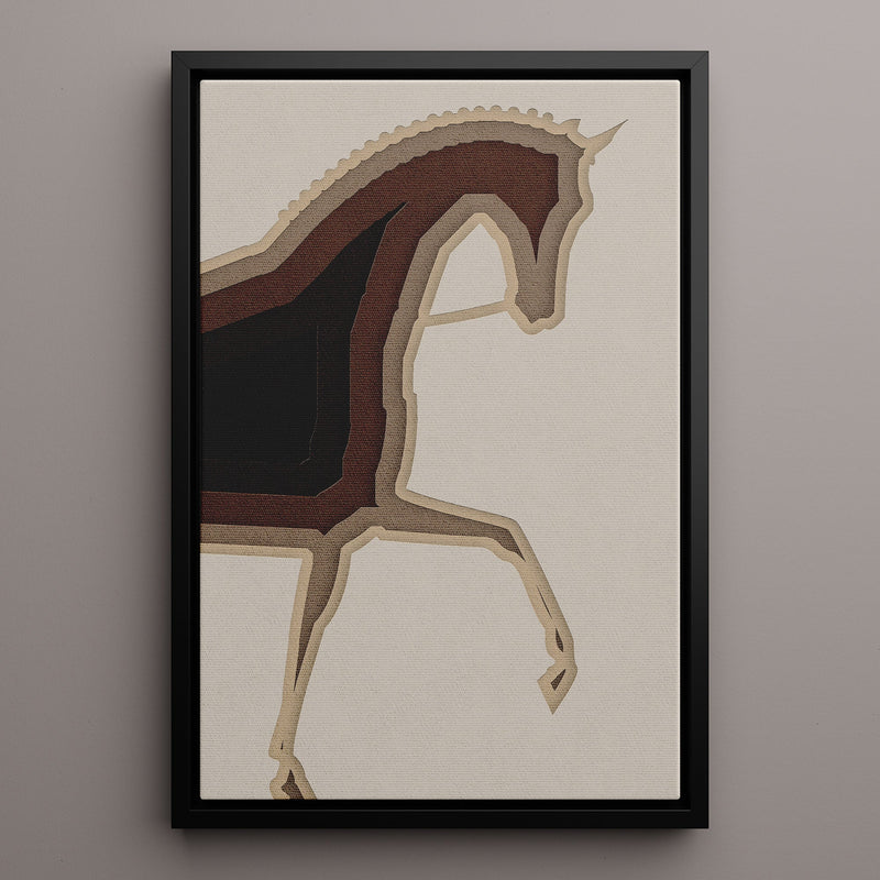 Canvas Wall Art Stretched Over Wooden Frame with Floating Frame and Knight Horse Painting CV4188 - Al Rugaib Furniture