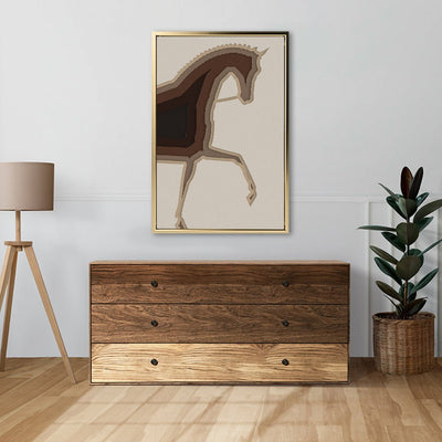 Canvas Wall Art Stretched Over Wooden Frame with Floating Frame and Knight Horse Painting CV4188 - Al Rugaib Furniture