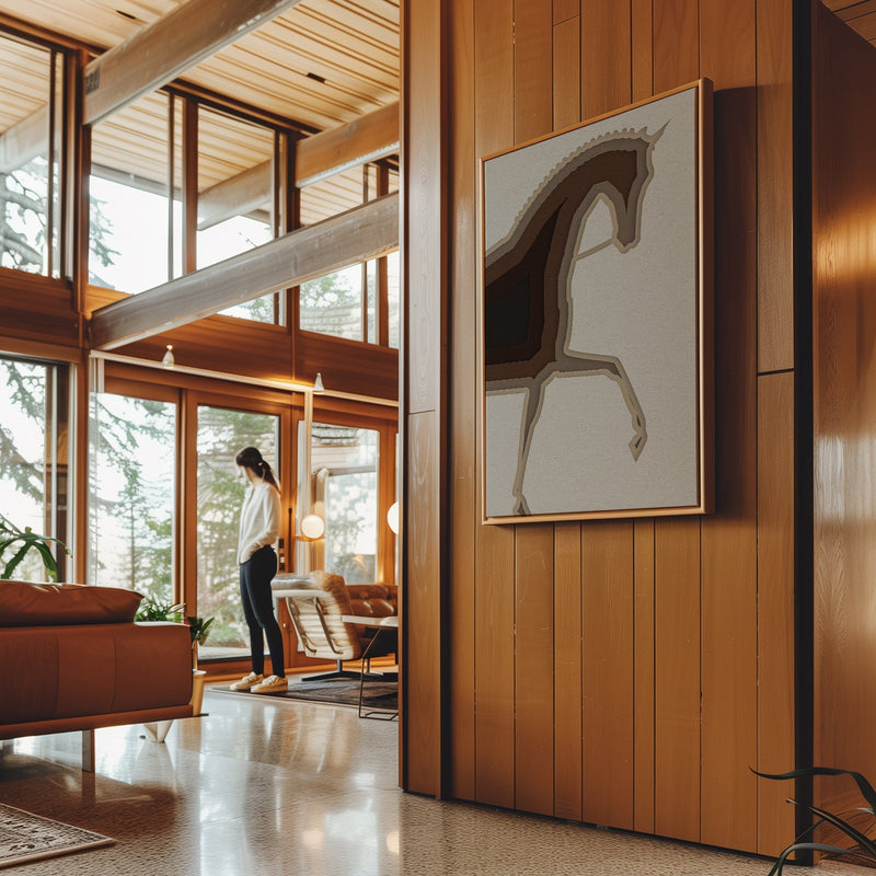 Canvas Wall Art Stretched Over Wooden Frame with Floating Frame and Knight Horse Painting CV4188 - Al Rugaib Furniture