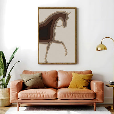 Canvas Wall Art Stretched Over Wooden Frame with Floating Frame and Knight Horse Painting CV4188 - Al Rugaib Furniture