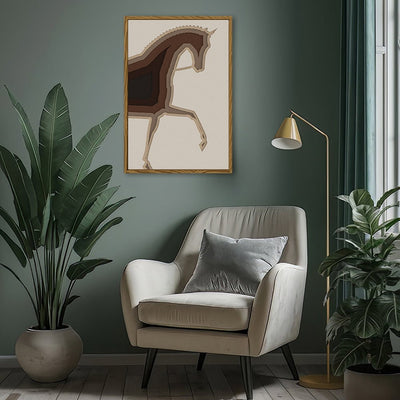 Canvas Wall Art Stretched Over Wooden Frame with Floating Frame and Knight Horse Painting CV4188 - Al Rugaib Furniture