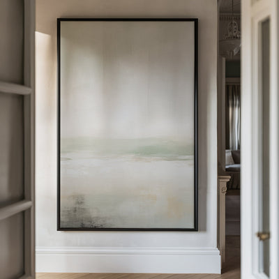 Canvas Wall Art Stretched Over Wooden Frame with Floating Frame and lake Abstract Painting CV4189 - Al Rugaib Furniture