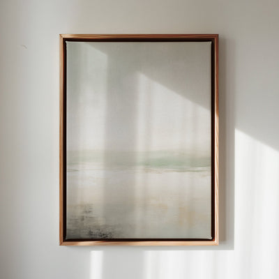 Canvas Wall Art Stretched Over Wooden Frame with Floating Frame and lake Abstract Painting CV4189 - Al Rugaib Furniture