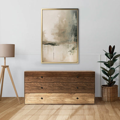 Canvas Wall Art Stretched Over Wooden Frame with Floating Frame and Lake Abstract Painting CV4190 - Al Rugaib Furniture