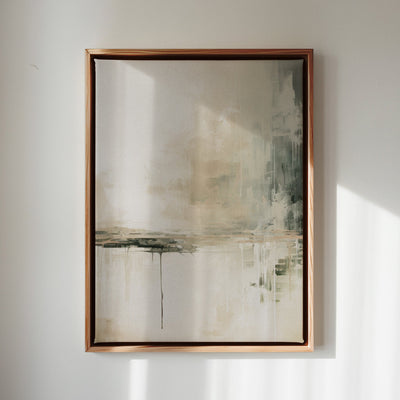 Canvas Wall Art Stretched Over Wooden Frame with Floating Frame and Lake Abstract Painting CV4190 - Al Rugaib Furniture