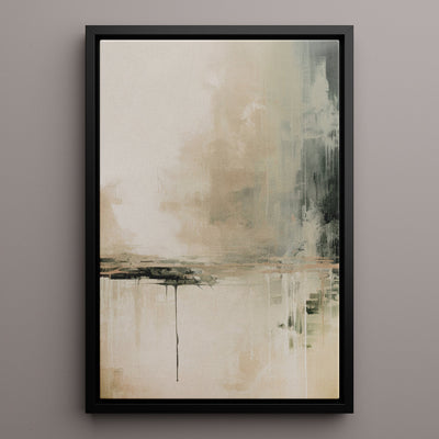Canvas Wall Art Stretched Over Wooden Frame with Floating Frame and Lake Abstract Painting CV4190 - Al Rugaib Furniture