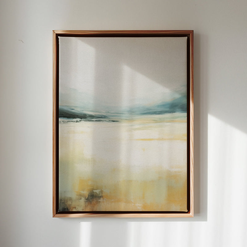 Canvas Wall Art Stretched Over Wooden Frame with Floating Frame and Lake Abstract Painting CV4191 - Al Rugaib Furniture