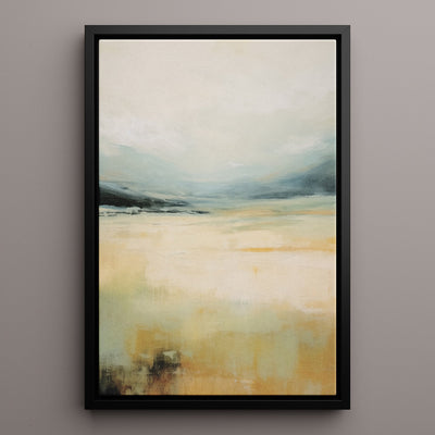 Canvas Wall Art Stretched Over Wooden Frame with Floating Frame and Lake Abstract Painting CV4191 - Al Rugaib Furniture