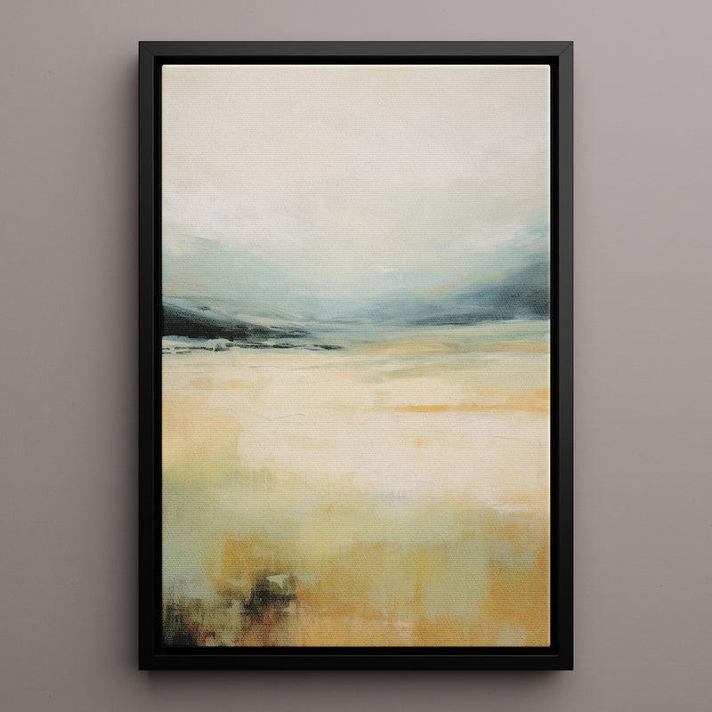 Canvas Wall Art Stretched Over Wooden Frame with Floating Frame and Lake Abstract Painting CV4191 - Al Rugaib Furniture