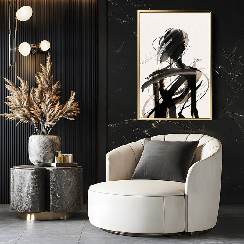 Canvas Wall Art Stretched Over Wooden Frame with Floating Frame and Lost Painting CV4192 - Al Rugaib Furniture