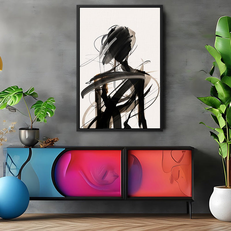 Canvas Wall Art Stretched Over Wooden Frame with Floating Frame and Lost Painting CV4192 - Al Rugaib Furniture