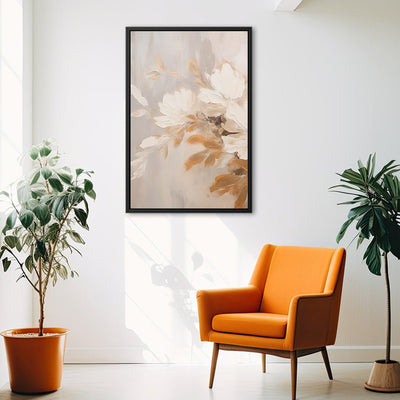 Canvas Wall Art Stretched Over Wooden Frame with Floating Frame and Luxury Flower Bouquet Painting CV4193 - Al Rugaib Furniture